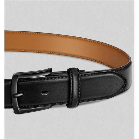 Kemisant Mens Leather Belts 2 Pack Dress Casual Golf Jeans Belt Set 1 3 8 - Picture 2 of 8